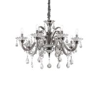 Lampadario Classico Colossal Metallo-Cristallo Grigio 8 Luci E14