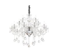 Lampadario Classico Colossal Metallo-Cristallo Trasparente 15 Luci E14