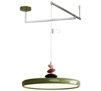 Lampada a Sospensione con Braccio Girevole di Grandi Dimensioni, Moderna Lampada a Sospensione a LED con dimmer, lampadari Rotondi Lunghi con Cavo di Sospensione Regolabile per Illuminazione