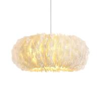 Lampada a Sospensione con Paralume in Piuma Bianca da 40 cm/15,9 Pollici, Lampada a Sospensione, Lampada da soffitto, per Soggiorno e Camera da Letto
