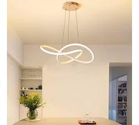 Lampada a Sospensione Contemporanea A LED Circolare,Lampada A Sospensione Irregolare A 3 Anelli per Sala da Pranzo Ad Isola della Cucina,Lampadario Moderno Ad Anello A LED Dimmerabile-Bianco 70x70cm(