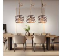 Lampada a Sospensione Corda Canapa LED Sala Pranzo Spirale Ruggine L 115 CM [EEK: F]