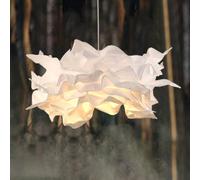 Lampada a sospensione creativa con nuvole di carta fai-da-te, lampada da soffitto con fiori di carta artistica Lampada da soffitto con nuvole decorative per camera da letto, soggiorno, 24,6"