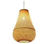 Lampada a sospensione creativa in bambù naturale, luce intrecciata vintage, lampadario cinese, illuminazione a soffitto intrecciata a mano, per ristorante cucina isola sala da tè camera da letto