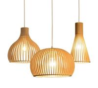 Lampada a sospensione creativa in legno Semplice paralume a forma di ceppo Plafoniera Lampadario Lampada da soffitto Lampada a sospensione per sala da pranzo, soggiorno, camera da letto, stile 2