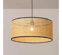 Lampada a Sospensione Creativa in Rattan Esagonale Intrecciato a Mano, Paralume in Rattan Naturale in Stile Wabi-Sabi, Semplice Lampada da soffitto Pastorale per Camera da Letto e Soggiorno