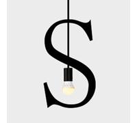 Lampada A Sospensione Creativa, Lampada A Forma Di Lettera Inglese Con Attacco E27, Illuminazione Vintage Industriale Fai Da Te Per Sala Da Pranzo Bar Caffetteria Cucina A Isola - Non Lampadina(Color: