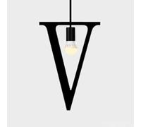 Lampada A Sospensione Creativa, Lampada A Forma Di Lettera Inglese Con Attacco E27, Illuminazione Vintage Industriale Fai Da Te Per Sala Da Pranzo Bar Caffetteria Cucina A Isola - Non Lampadina(Color: