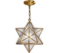 Lampada A Sospensione Creativa Moravi Star in Rame con Paralume in Vetro Trasparente per Soffitto E27, Lampadario per Corridoio, Corridoio, Scala, Apparecchio di Illuminazione A Soffitto, 40cm