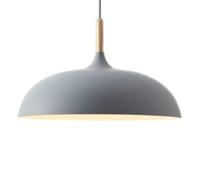Lampada A Sospensione Creativa Semplice In Legno Massello, Lampada A Sospensione Moderna Nordica Con Paralume In Alluminio, Decorazione for Lampadario Color Macaron Leggero E27(Light Gray,35CM)