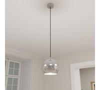 Lampada a sospensione cromata in metallo, lampada a sospensione per cucina, lampada a sospensione moderna per cucina, Ø18 cm, tavolo da pranzo, lampada E27 per soggiorno, lampada a sospensione