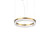 Lampada A Sospensione Crown Led 21W Luce Calda Ottone Altezza Regolabile Ideal Lux