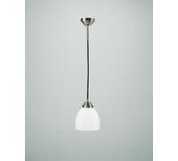 Lampada a Sospensione Cucina Vetro Ottone L: 15 CM E27 Nichel Sala Blendarm