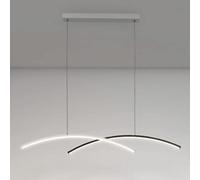 Lampada a Sospensione Curva Ultrasottile da 26,8", Lampada a Sospensione a Striscia Lunga in Metallo con Paralume in Silicone, lampade a Sospensione lineari per Sala da Pranzo, Semplice nordica p