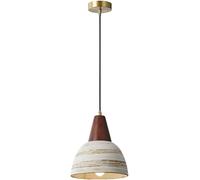 Lampada a sospensione da comodino Compatible with camera da letto - Lampadario in ceramica bianca con base in rame, luci sospese