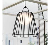 Lampada a sospensione da esterno a LED ricaricabile Lindby Levino, nera, in LINDBY