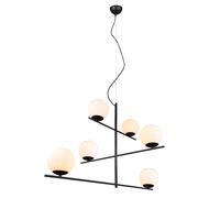 Lampada a Sospensione da Interno Attacco E14 in Metallo Nero Opaco