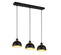 Lampada a Sospensione da Interno Attacco E27 in Metallo Nero Opaco