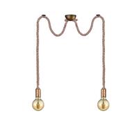 Lampada a Sospensione da Interno E27 in Metallo Ottone Invecchiato