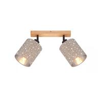 Lampada a sospensione da soffitto 2xE27 effetto stella in legno per soggiorno e