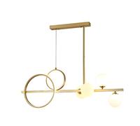 Lampada a Sospensione da soffitto a 5 luci in Vetro a Globo di Black Lighting con LED Circolare a 2 Anelli, Luce Bianca Fredda nordica lineare da 50 W, per Sala da Pranzo, Camera da Letto, corridoio
