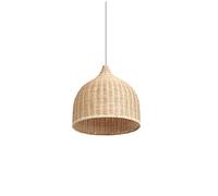Lampada a Sospensione da soffitto in bambù Intrecciato, Paralume in Rattan e Vimini, Lampada a Sospensione con Attacco E27, apparecchio di Illuminazione nello Studio dell'isola del