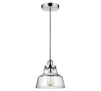 Lampada a Sospensione da Soffitto Vetro Nichel D 25,4 CM Sala Pranzo [EEK: Non valutato]