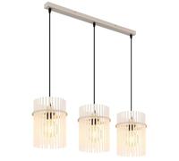 Lampada a sospensione da tavolo da pranzo con aste in vetro beige, altezza 140 cm