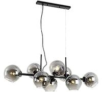 Lampada A Sospensione da Tavolo da Pranzo Vintage A 8 Fiamme, Lampada A Sospensione Industriale Moderna E27, Lampadario Sputnik A Sfera in Vetro, Lampada A Sospensione Regolabile, Black+Gray