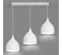 Lampada A Sospensione dal Design Moderno Nordico, Lampada A Sospensione A Forma di Imbuto bianca, alluminio Metallo Regolabile in Altezza E27x3 Ristoranti sala da pranzo soggiorno Caffè