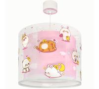 Lampada a sospensione Dalber Kawaii Friends, con animali rosa, modello 41762MS, attacco E27, ideale per bambini e camerette.