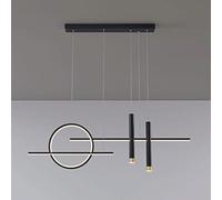Lampada a sospensione decorativa con striscia di isola della cucina, lampada a sospensione lunga in metallo lineare con illuminazione da incasso, luci a sospensione minimaliste per sala da pranzo, lam