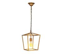 Lampada A Sospensione D'epoca Lanterna in Ferro Battuto Lanterna A Testa Singola E27 Altezza Regolabile Illuminazione Industriale Vento Loft Ristorante Salone Ristorante,D'oro