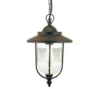 Lampada da giardino in pressofusione di alluminio Grande Altezza 185 mm Attacco Lampada E 100 W Diffusore in termoplastico trasparente ruggine