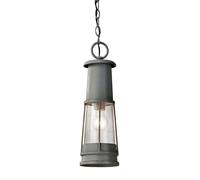 Lampada a sospensione design industriale lanterna catena di luce per esterno vetro ALU D 14,6 cm
