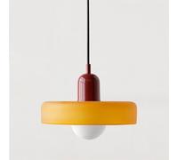 Lampada a sospensione di metà secolo Lampada a sospensione a soffitto colorata con paralume in vetro Illuminazione a sospensione vintage Lampade a sospensione in ferro e vetro per camera da letto Sogg