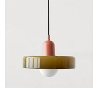 Lampada a sospensione di metà secolo Lampada a sospensione a soffitto colorata con paralume in vetro Illuminazione a sospensione vintage Lampade a sospensione in ferro e vetro per camera da letto Sogg