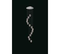 Lampada a sospensione DIAMANTE, acrilico trasparente, montatura cromata, LED 58,8 W, 3000K, LM 4998, diam.50 H300 cm, dimmerabile