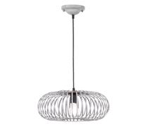 Lampada a sospensione dimmerabile con telecomando Lampada a sospensione a LED con design a gabbia, cambio colore RGB, grigio metallo, 7,5W 470lm bianco caldo, DxH 40x 150 cm