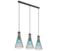 Lampada a sospensione dimmerabile con telecomando Lampada a sospensione a LED tavolo da pranzo lampada moderna per sala da pranzo 3 fiamme, cambio colore RGB, design a gabbia industriale, 3x 8.5W
