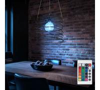 Lampada A Sospensione Dimmerabile Con Telecomando LED Spirale Nera