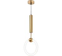 Lampada a Sospensione - Droplight a Testa Singola Moderno e Semplice Tavolo da Bar Sala da Pranzo Camera da Letto Comodino Lampada a LED Significato personalità Placcatura in Ferro Anello Vetro