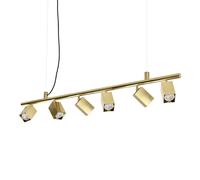 DYNAMITE SOSPENSIONE CON 6 FARETTI ORIENTABILI QUADRATI ATTACCO GU10 LAMPADINE INCLUSE OTTONE