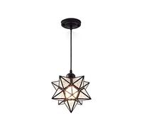 Lampada a sospensione E27 Lampada a sospensione a stella nordica della Moravia con paralume in PVC Lampadario a sospensione a soffitto per corridoio Corridoio Scala Ingresso (colore: oro/nero)