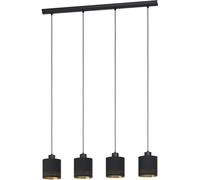Lampada a sospensione Eglo 4 luci Esteperra Nero Oro Nero-dorato