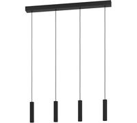 Eglo Almudaina - Lampada a sospensione da tavolo a 4 luci, lampada per sala da pranzo in metallo nero, colore luce bianco caldo, 84 cm