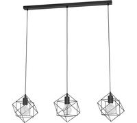 Lampada a sospensione Eglo Straiton 3 luci Nero E27 60 W Nero
