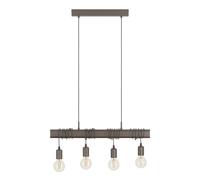 Lampada a sospensione Eglo Townshend 4 4 luci E27 60 W Nero Marrone antico Marrone-nero
