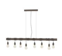 Lampada a sospensione Eglo Townshend 4 8 luci E27 60 W Marrone antico Nero Marrone-nero