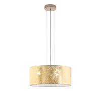 Lampadario Contemporaneo Viserbella 3 Luci Acciaio Ottone
